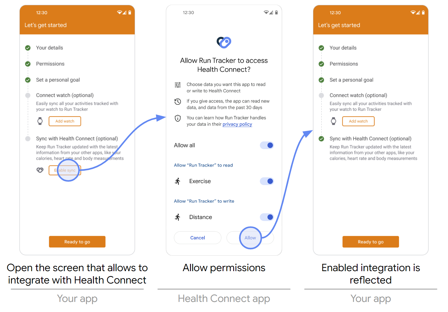 Integrate with Health Connect through your app