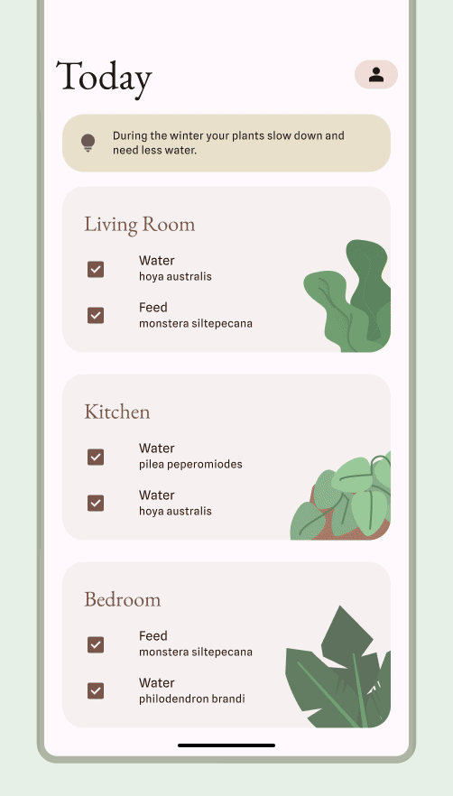Example of pinning a widget