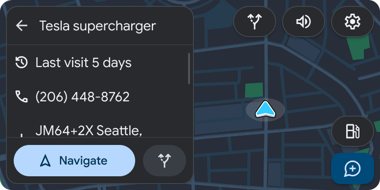 Map + Content template with embedded Pane template with details about
          the location and primary and secondary buttons