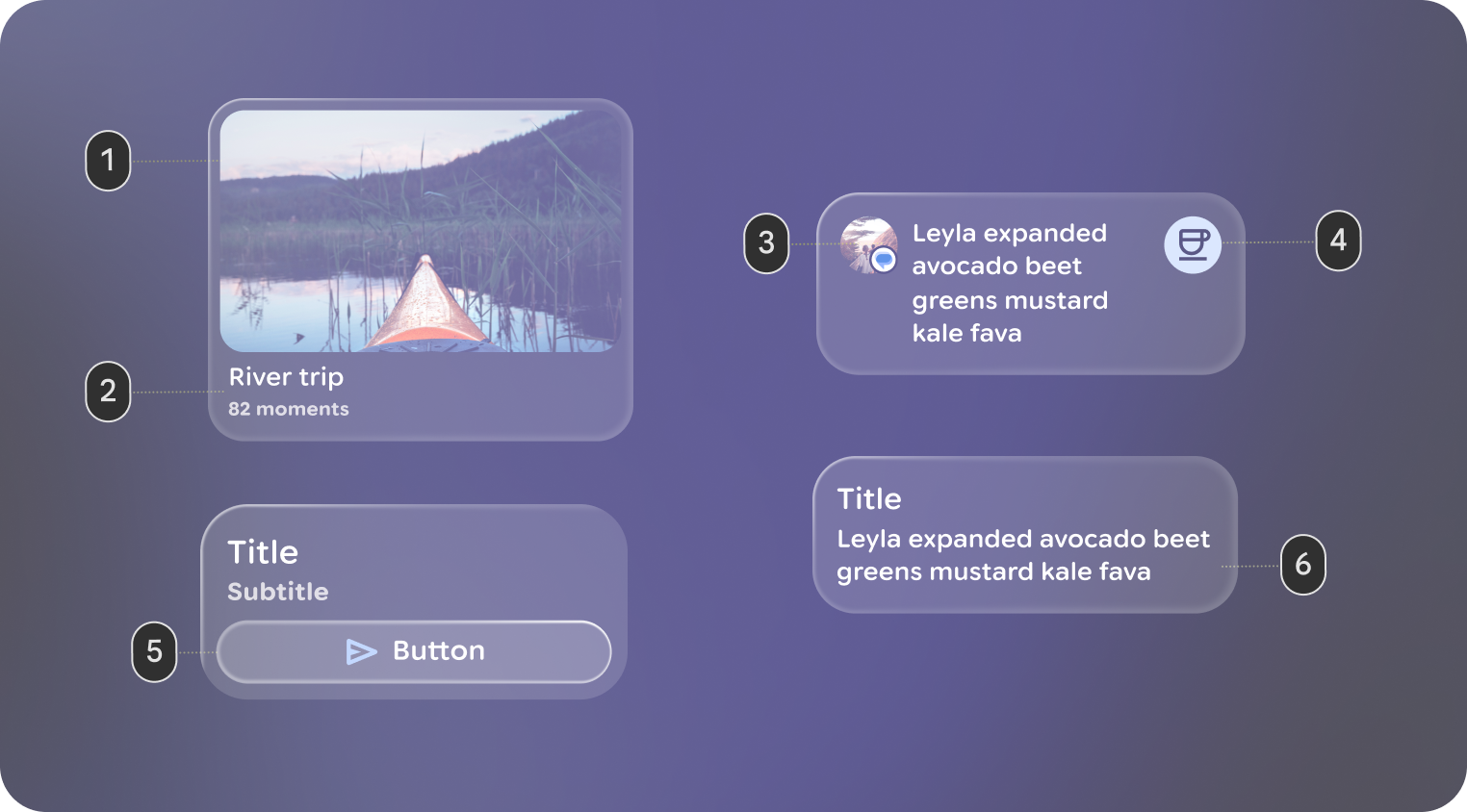 Design elements should be anchored to the bottom of the
frame.