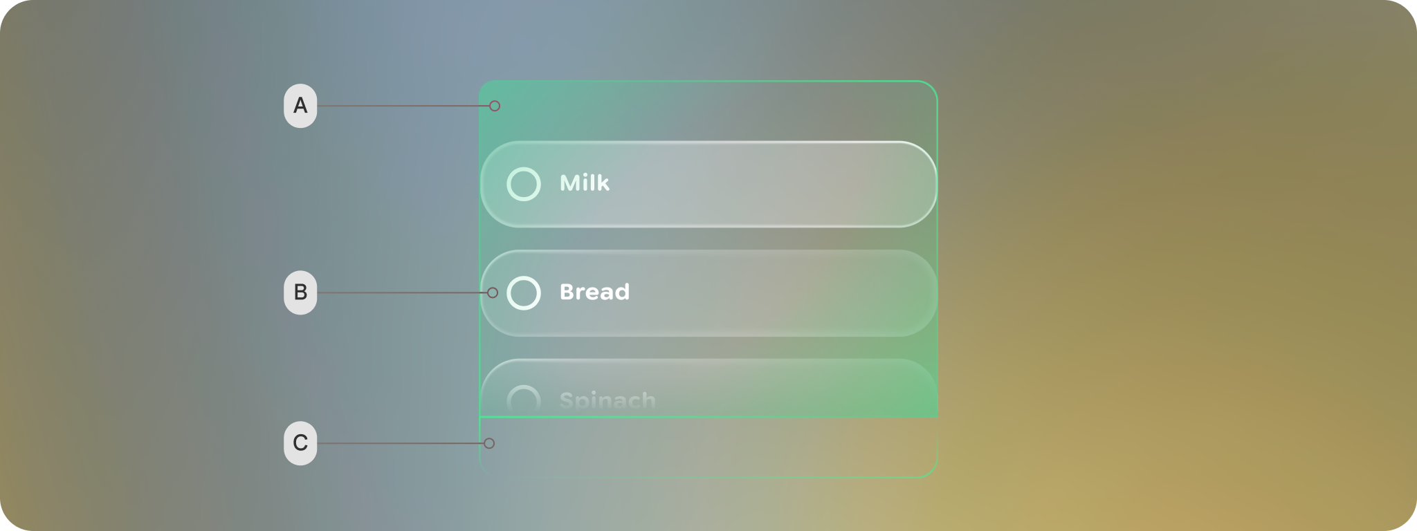 Design elements should be anchored to the bottom of the
frame.