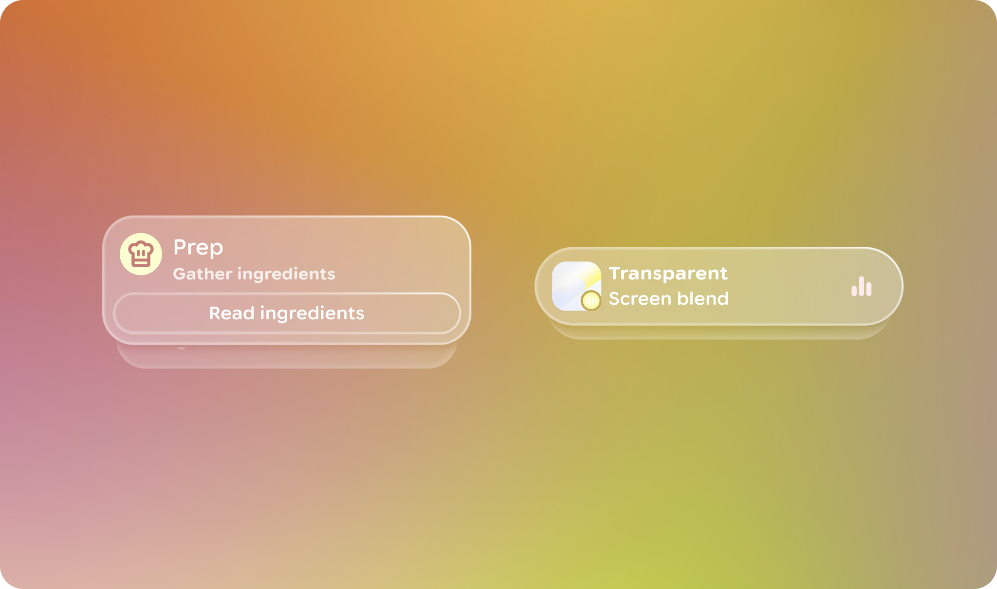 Design elements should be anchored to the bottom of the
frame.
