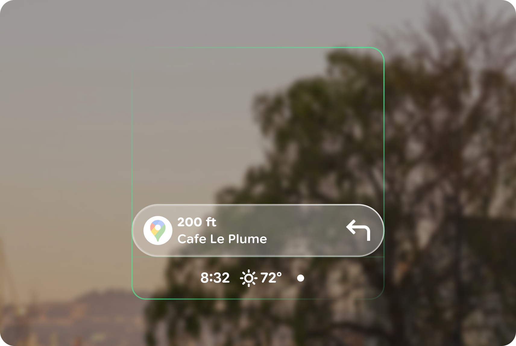 The home screen on
glasses.