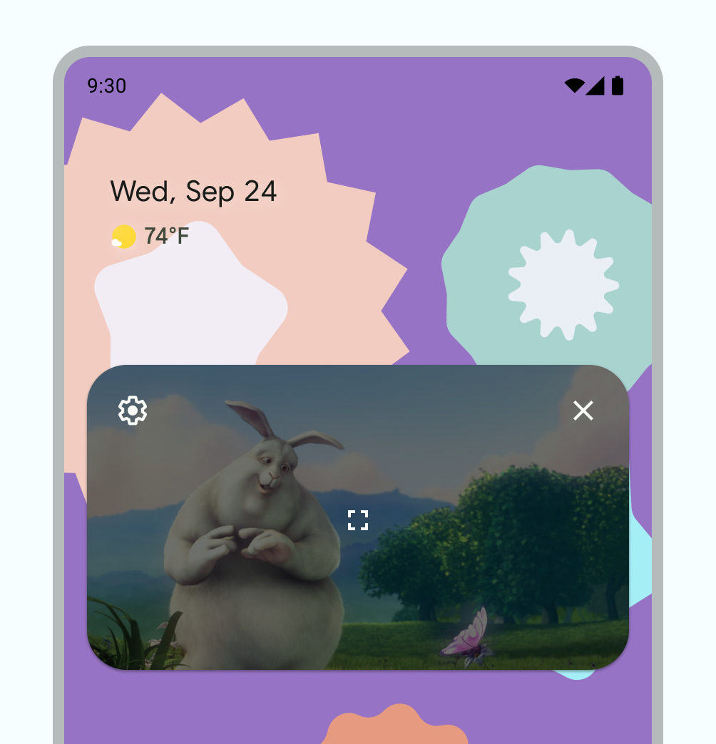 User interface showing default picture-in-picture controls