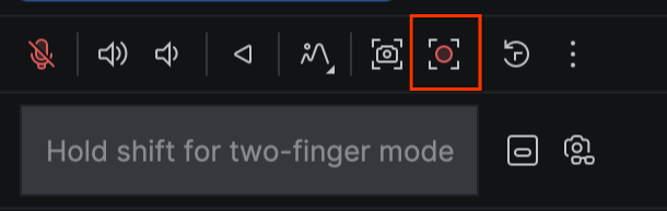 Use the emulator controls to capture a screen recording of the emulator
display in Android Studio.
