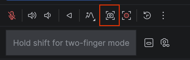 Use the emulator controls to capture a screenshot of the emulator display in Android Studio.
