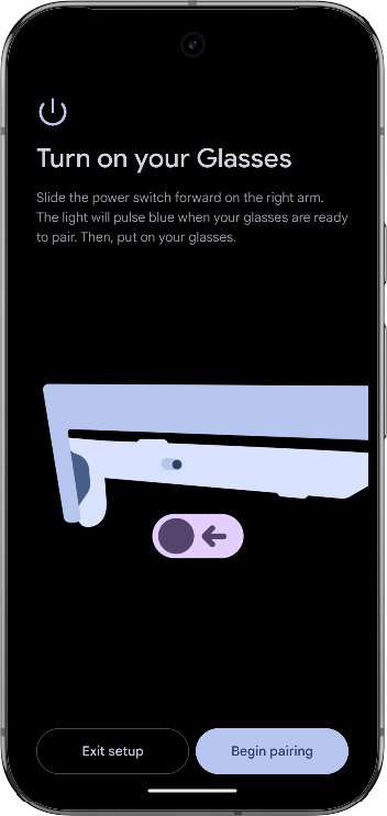 Select Begin Pairing on the first app
screen.