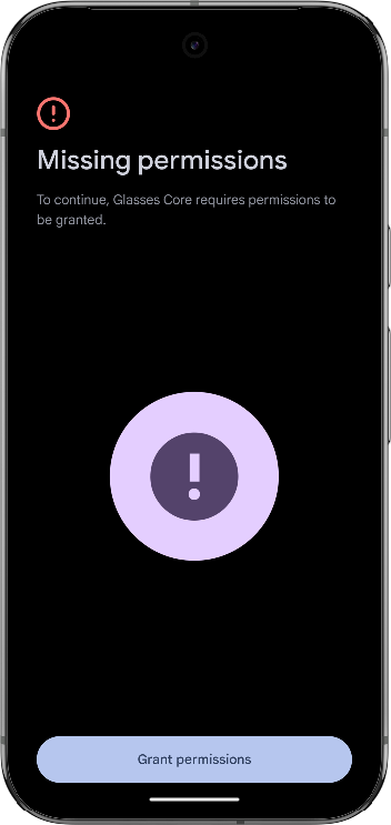 Grant the permissions required in the app.