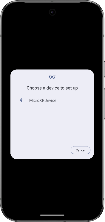 Select the glasses AVD from the list that
displays.