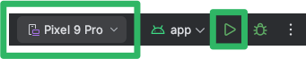 Android Studio run app configuration