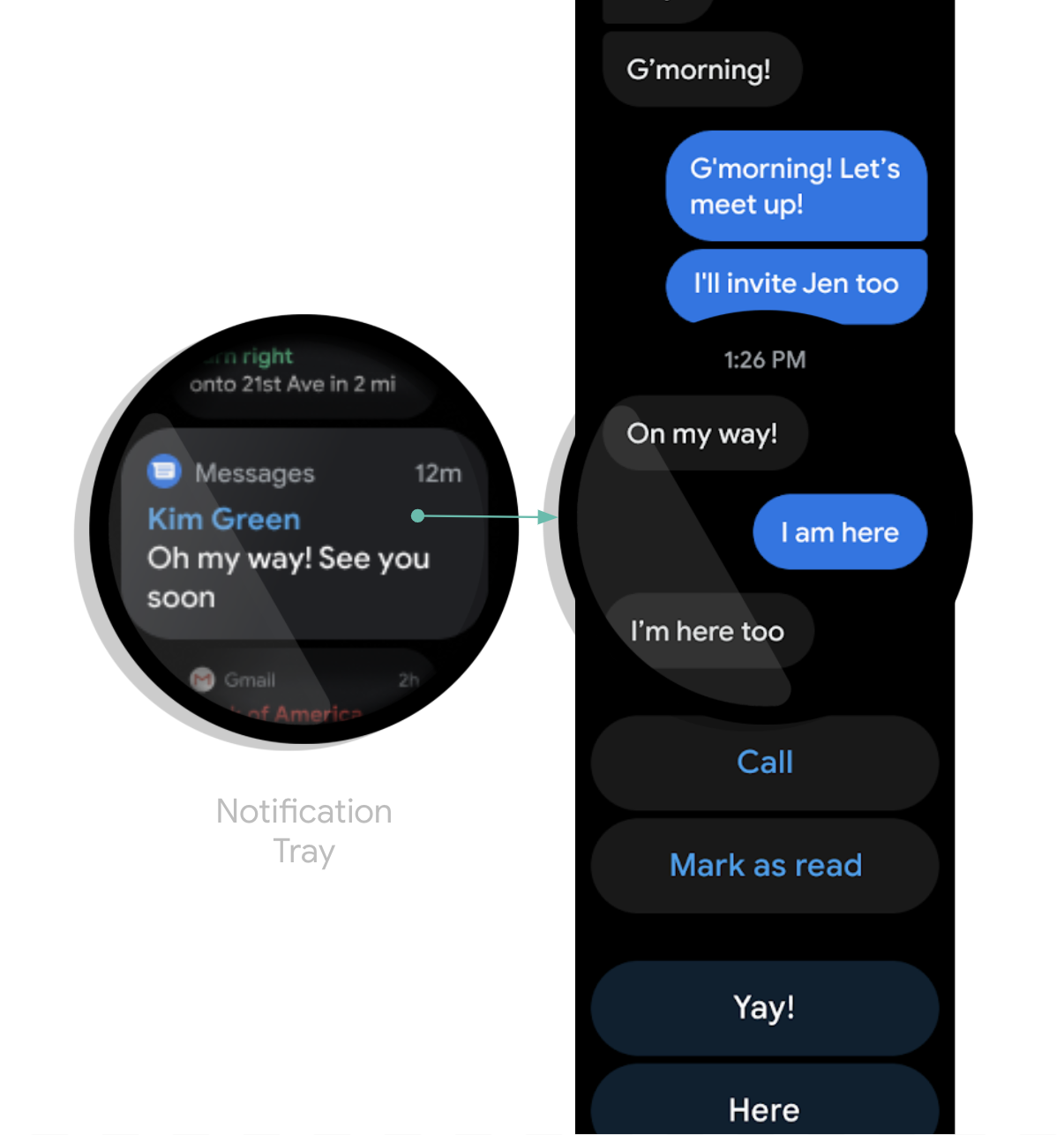 Expandable MessagingStyle notification on watch
