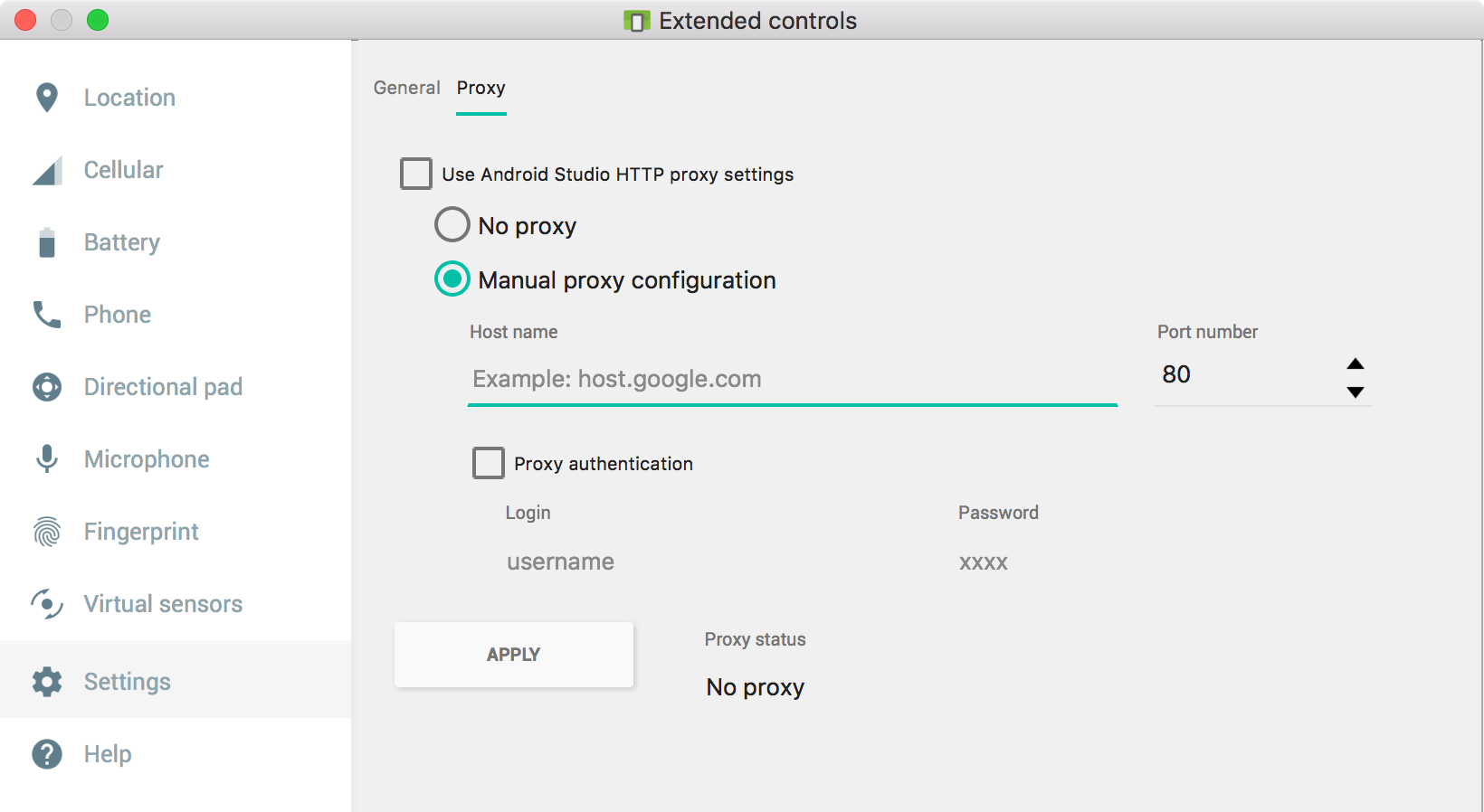 Set up Emulator Proxy