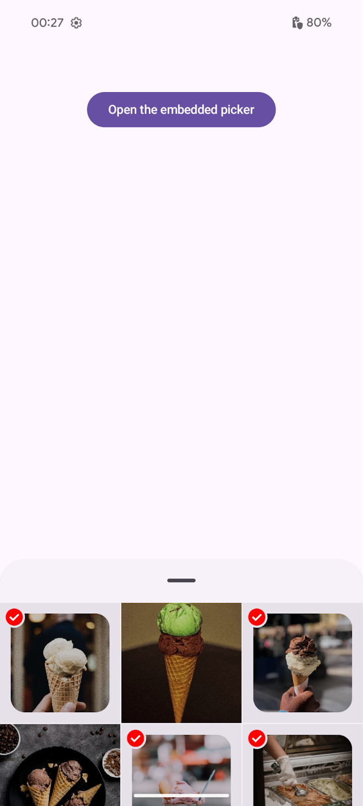 Photo picker screenshot with accent color (peak)