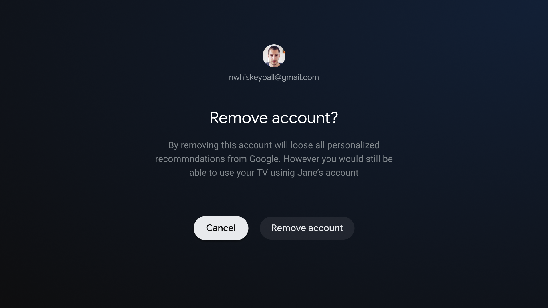 A cancel button displayed alongside destructive actions